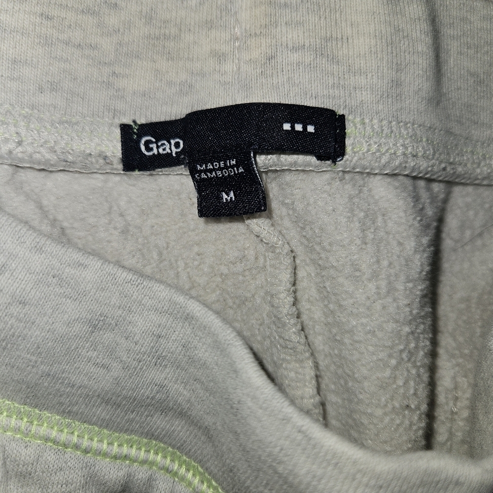 GAP Light Gray Sweat Joggers with Neon Yellow Drawstring - Picture 9 of 12